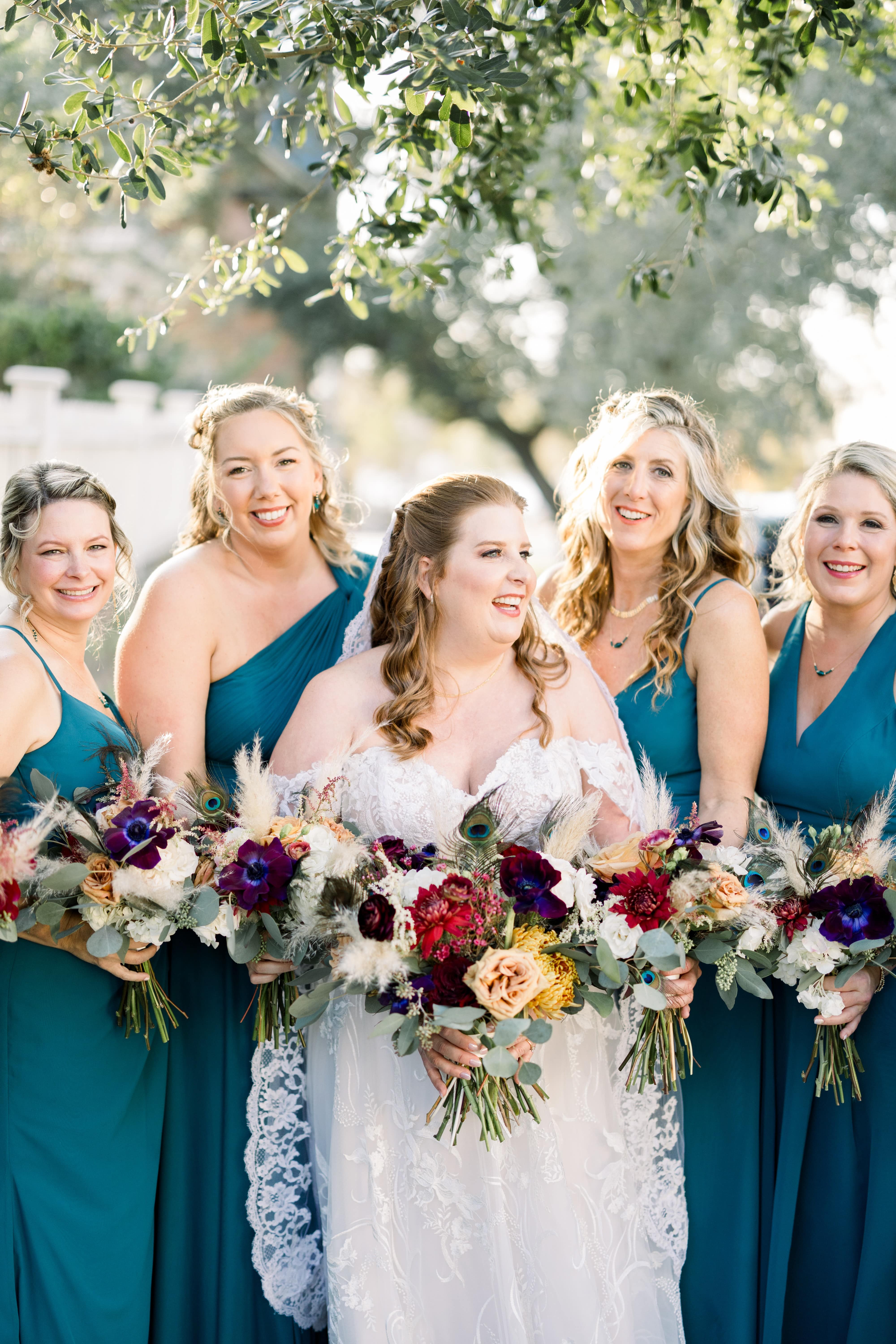 Bride in Wilmington, NC, with bold colored 